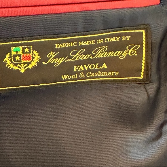 Men's TailoRED Loro Piana Fabric Blue and orange plaid sport coat 48S - Picture 4 of 11